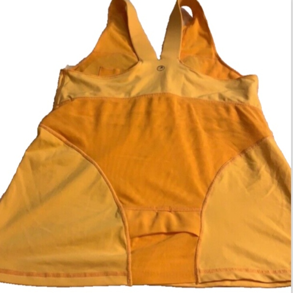 SARAH JOHNSON YOGA TANK TOP ATHLETIC WORKOUT SZ L YELLOW ORANGE NEW